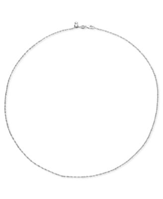 Macy's - 14k White Gold Necklace, Adjustable Singapore Chain