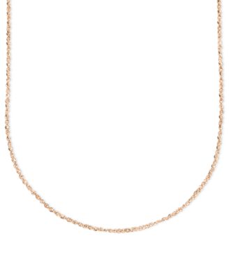 Italian Gold - 14k Rose Gold Necklace, 16" Perfectina Chain