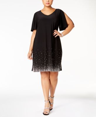 MSK - Plus Size Beaded Shift Dress