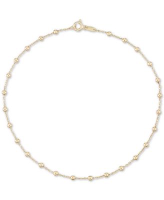 Macy's - Beaded Ankle Bracelet in 10k Gold