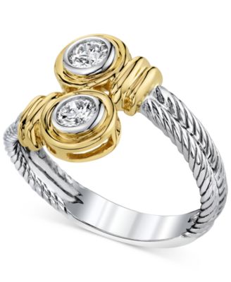 Macy's - Diamond Twist Ring (1/3 ct. t.w.) in 14k White & Yellow Gold