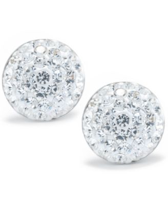 Giani Bernini - Crystal Pave Stud Earrings in Sterling Silver. Available in Clear, Blue, Gray, Red or Multi
