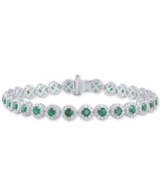 Macy's - Gemstone & Diamond (3 ct. t.w) Tennis Bracelet in 14k White Gold