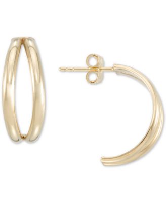 Macy's - Polished Banana Hoop Earrings in 10k Gold