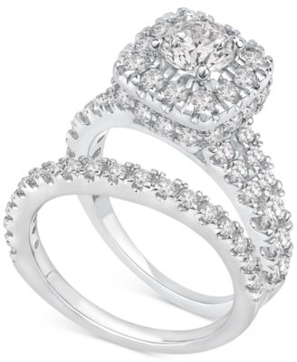 Macy's - Diamond Halo Bridal Set (2-3/4 ct. t.w.) in 14k White Gold