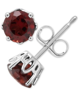 Macy's - Amethyst Stud Earrings (7/8 ct. t.w.) in Sterling Silver (Also in Aquamarine, Citrine, White Topaz, Opal, Peridot, Blue Topaz, and Rhodolite Garnet)