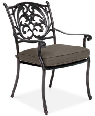 Agio - Set of 4 Chateau Aluminum Outdoor Dining Chairs with Outdoor Cushion, Created for Macy's