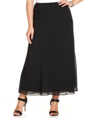 MSK - Plus Size Chiffon Maxi Skirt