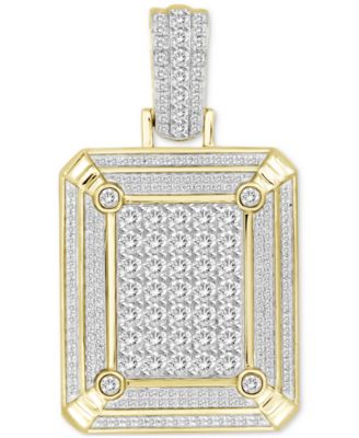 Macy's - Men's Diamond Cluster Pendant (2 ct. t.w.) in 10k Gold