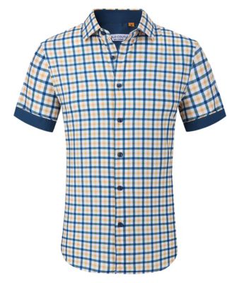 Suslo Couture - Men's Slim-Fit Geo-Print Performance Shirt