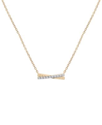 Audrey by Aurate - Diamond Crisscross Bar 18" Pendant Necklace (1/10 ct. t.w.) in Gold Vermeil