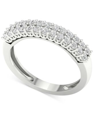 Macy's - Diamond Double Row Anniversary Band (1/2 ct. t.w.) in 14k White Gold