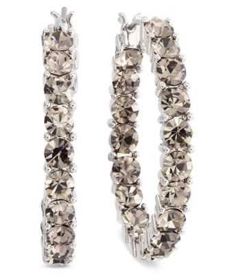 On 34th - Crystal Station Medium Hoop Earrings
