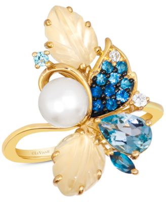 Le Vian - Multi-Gemstone (2-1/3 ct. t.w.), Vanilla Pearl (6mm), & Vanilla Diamond Ring in 14k Gold