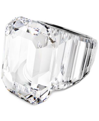 Swarovski - Silver-Tone Lucent Crystal Cocktail Ring