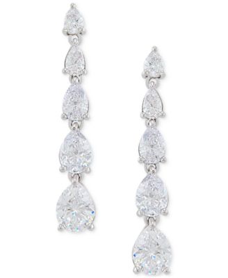 Arabella - Cubic Zirconia Graduated Linear Earrings in Sterling Silver (8 ct. t.w.)
