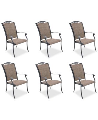 Agio - Wythburn Mix and Match Filigree Sling Outdoor Dining Chairs, Set of 6