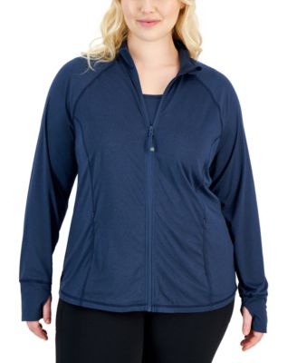 ID Ideology - Plus Size Zip-Front Long Sleeve Jacket