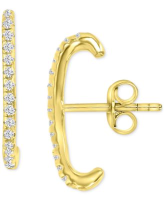 Macy's - Pav&eacute; Huggie Stud Earrings in 14k Gold-Plated Sterling Silver