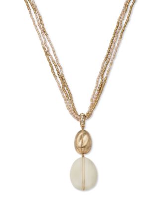 Style & Co - Stone & Seed Bead Multi-Chain Pendant Necklace, 17" + 3" extender