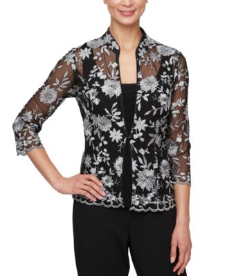 Alex Evenings - Women's 2-Pc. Embroidered Twinset