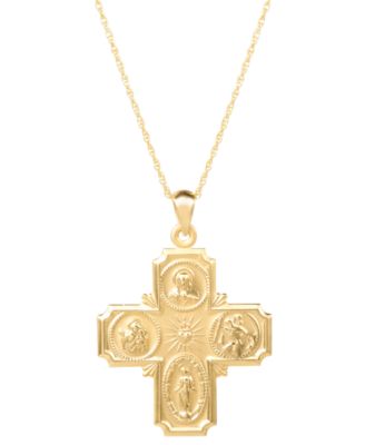 Giani Bernini - Religious Figures Square Cross 18" Pendant Necklace in 18k Gold-Plated Sterling Silver
