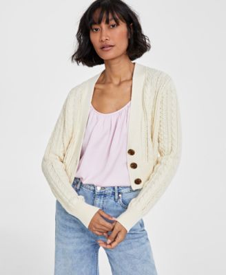On 34th - Women's V-Neck Cable-Knit Cardigan