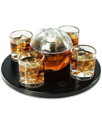 The Wine Savant - Basketball Decanter & Glass Set with Tray