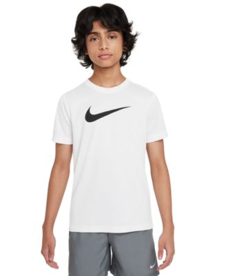 Nike - Big Kids' Legend Swoosh-Logo Crewneck Dri-FIT T-Shirt