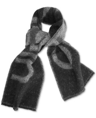 Calvin Klein - Eyelash Fringe Contrasting Logo Blanket Scarf