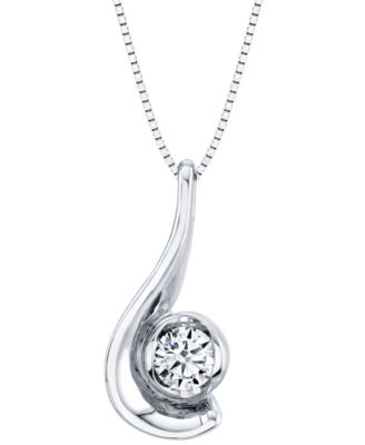 Sirena - Diamond Swirl Frame 18" Pendant Necklace (1/4 ct. t.w.) in 14k White Gold