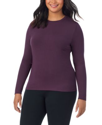Cuddl Duds - Plus Size Softwear Long-Sleeve Crewneck Top