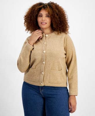 On 34th - Trendy Plus Size Milano Crewneck Cardigan
