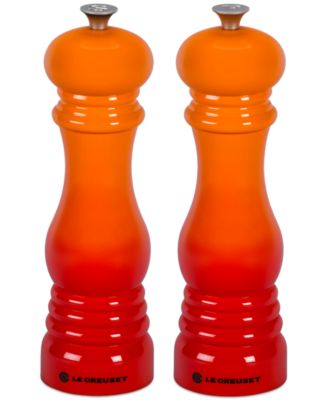 Le Creuset - 8" Salt and Pepper Mill Set, Flame