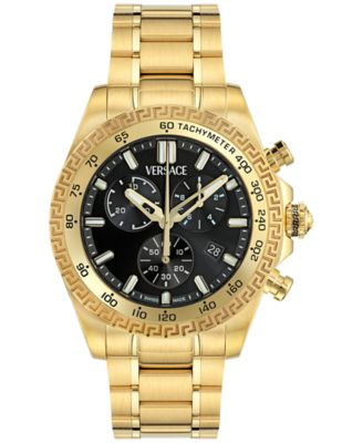 Versace - Men's Swiss Chronograph X Gold Ion Plated Stainless Steel Bracelet Watch 44mm