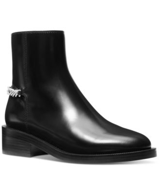Michael Kors - Women's Carlisle Chain-Detail Black Ankle Booties