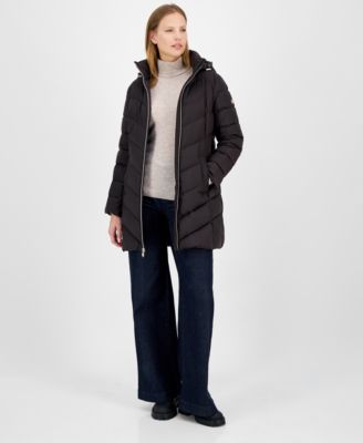 Michael Kors - Petite Hooded Packable Down Puffer Coat
