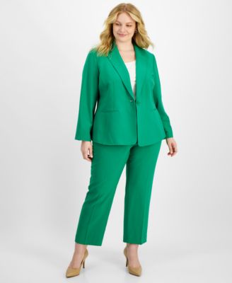 Le Suit - Plus Size Single-Button Straight-Leg Pantsuit