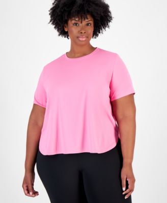ID Ideology - Plus Size Perforated Pieced Short-Sleeve T-Shir