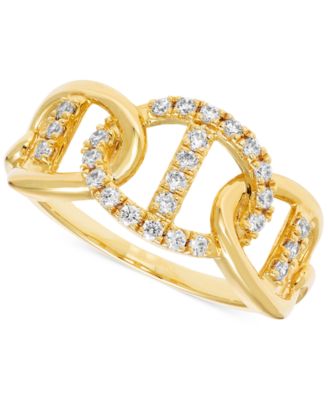 Macy's - Diamond Mariner Link Chain Open Band (1/4 ct. t.w.) in 14k Gold