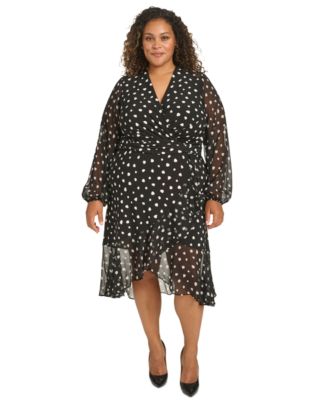 Tommy Hilfiger - Plus Size Printed High-Low Midi Dress