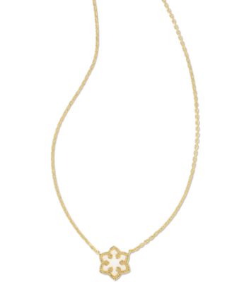 Kendra Scott - Gold-Tone Kyocera Opal Snowflake Short Pendant Necklace, 14" + 4" extender