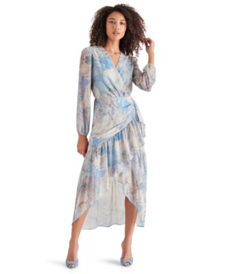Steve Madden - Women's Renata Printed Faux-Wrap Midi Dress