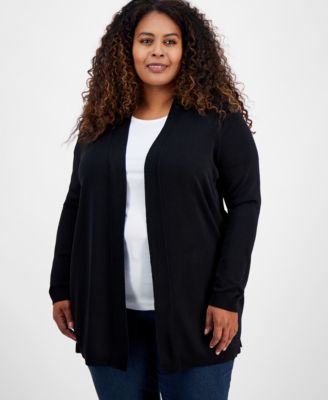 Jones New York - Plus Size Open-Front Long Cardigan