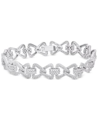 Macy's - Diamond Baguette & Round Bracelet (3 ct. t.w.) in 14k White Gold