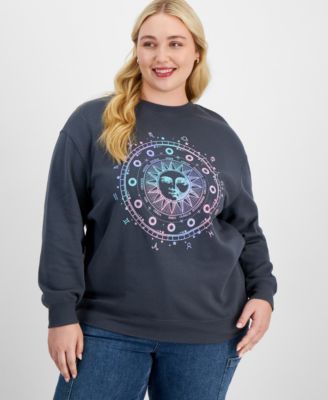 Rebellious One - Plus Size Celestial Dropped-Shoulder Sweatshirt
