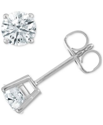 Macy's - Diamond Four Prong Stud Earrings (3/8 ct. tw) in 14K White Gold