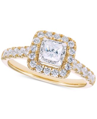 Macy's - Diamond Princess Halo Engagement Ring (1 ct. t.w.) in 14k Two-Tone Gold