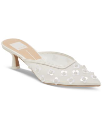 Dolce Vita - Women's Clara Embellished Mesh Pointed-Toe Heeled Mules
