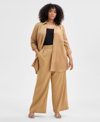 I.N.C. International Concepts - Plus Size Pull-On Wide-Leg Pants